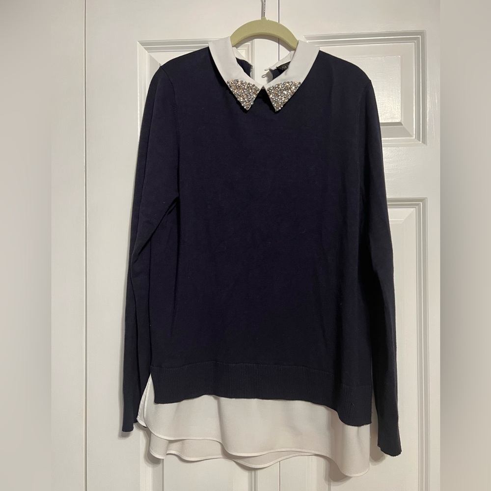 Ted Baker Embellished Collar Top size 3